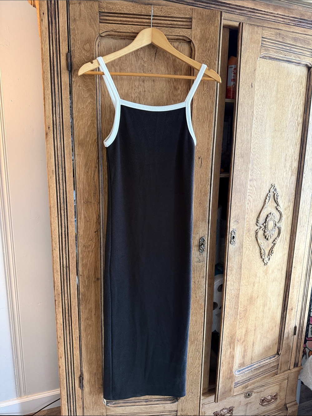 ROLLA'S Black Tee with White Collar Trim